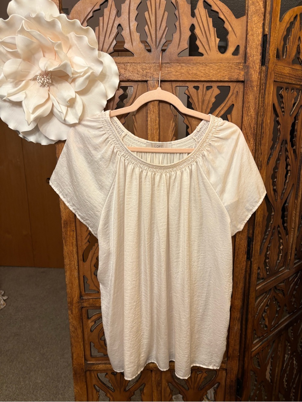 LOFT Short-Sleeve Layering Blouse